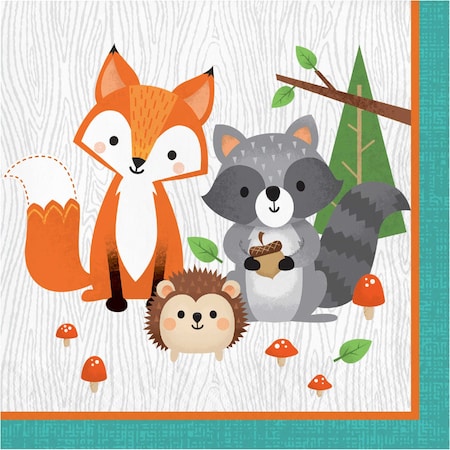 Creative Converting Wild One Woodland Animals Napkins, 6.5", 192PK 343947